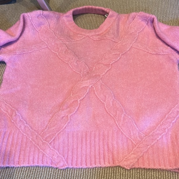 NWT FOR LOVE & LEMONS carly open back sweater in pink size XL-2X - Picture 9 of 15